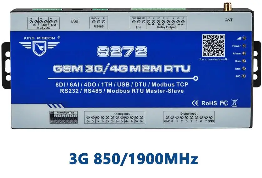 GSM 3g с протоколом Modbus RTU ptz-камеры регистрирующий модуль Чехол для мобильного телефона в стиле "BTS доступа SMS GPRS протокола TCP/IP S272 8DIN+ 6AIN+ 4DO - Цвет: S272C