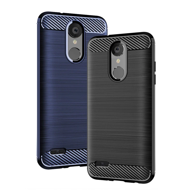 Armor Case For LG Tribute Empire Brushed Carbon Fiber Soft Silicone Shockproof Phone Back Cover Dynasty TPU Funda |
