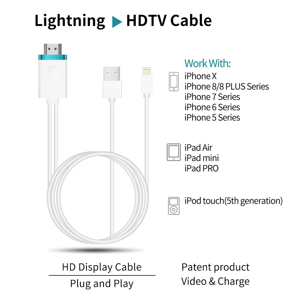 Полированный зеркальный кабель LD8 ТВ Стик ключ быстрый 1080P Full HD HDMI USB работает для