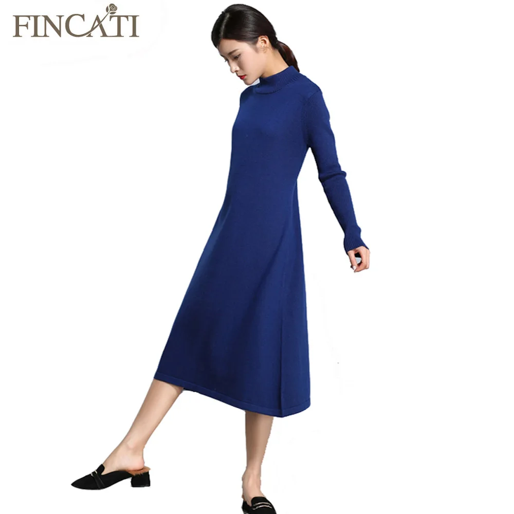 Женское кашемировое платье-свитер повседневное Длинное свободное платье с