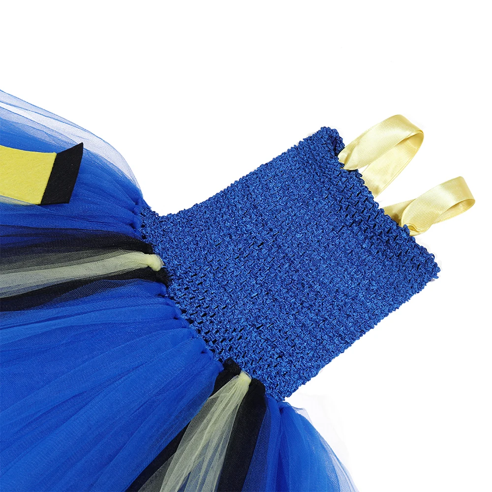 Платье пачка для девочек Карнавальный костюм с голубой рыбкой детей от 1 года до 12