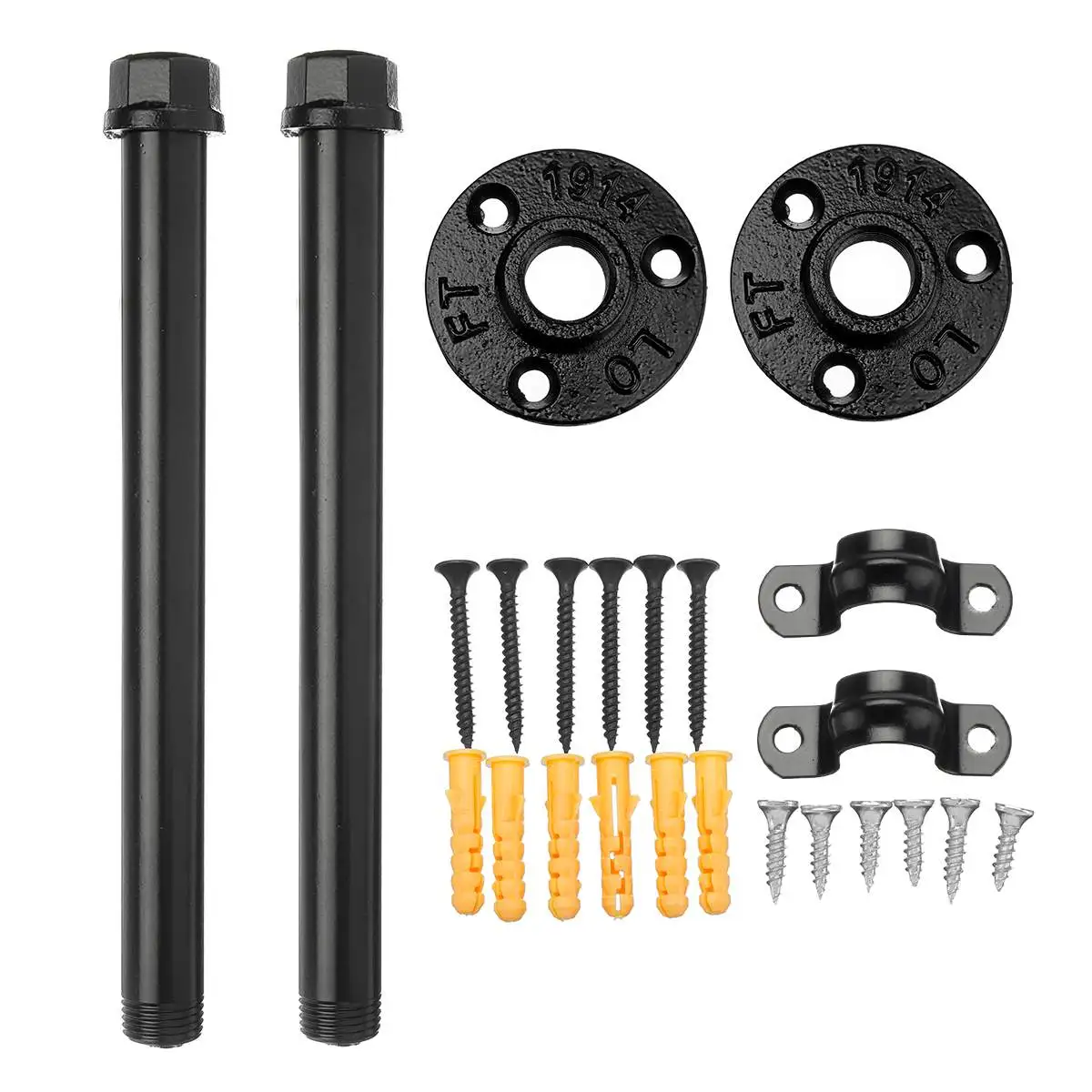 Черные промышленные кронштейны для полки труб с сверхмощными винтами стеллажей