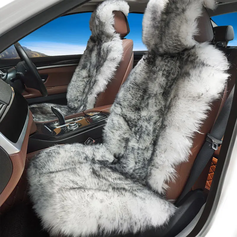 Автокорона универсальный чехол на сидение автомобиля из натурального меха овчина длиный ворос универсальный размер аксессуары автовар 1ШТ НА ПЕРЕДНИЕ СИДЕНИЕ 6 цветов сшит из кусочков овчины