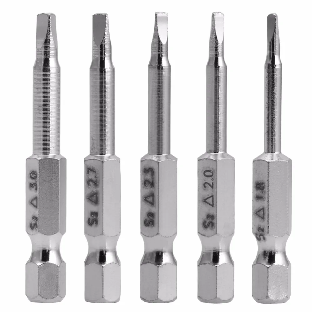 

New 5 Pcs/Lot Magnetic Triangle Head Screwdriver Bits S2 Steel 1/4 Hex Shank 50mm New