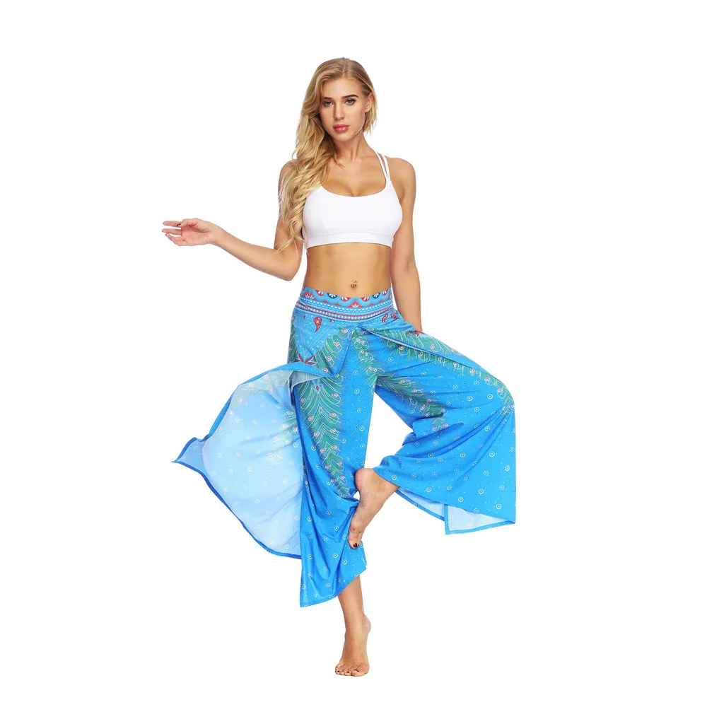 Women Casual Summer Loose Yoga Trousers Baggy Boho Aladdin Jumpsuit Harem Pants women leggings sport fitness