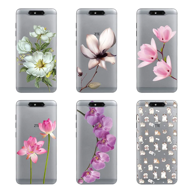 Мягкий чехол из ТПУ для Blade v8 lite/v8 mini с цветком ZTE nubia v18 z18 Axon 7 защитный телефона |