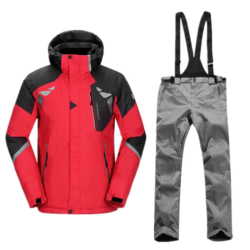 Русская зима лыжная куртка Для мужчин плюс Размеры лыжный костюм сноуборд Брюки
