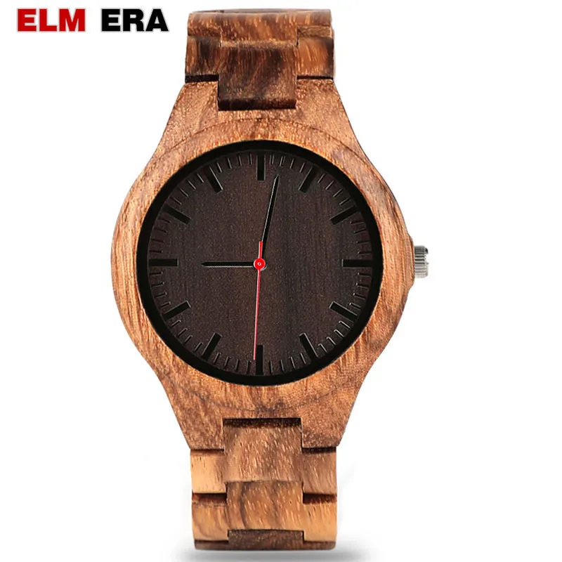 

ELMERA Wooden men's watch Relogio Masculino Wooden Watch male Watches Chronograph Quartz Watches Men's Gifts