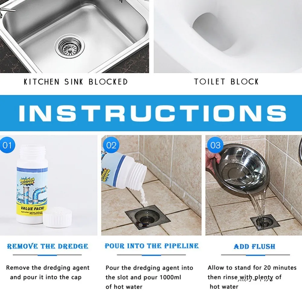 Высокоэффективный очиститель мощный сливной для раковины компактная кисть