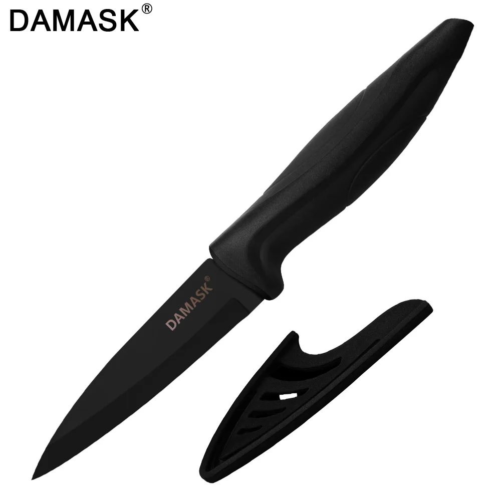 3 Inch Paring Дамасский немецкий кухонный нож 3Cr13 черные стальные ножи для нарезки хлеба, поварские ножи, нож для фруктов, овощей, кухонные принадлежности, инструмент - Цвет: 3 Inch Paring