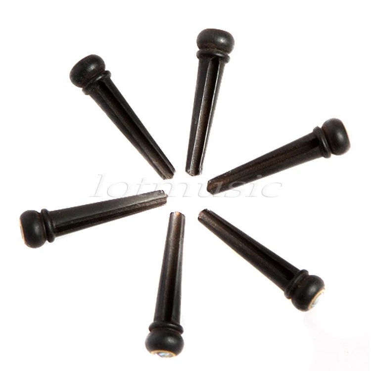 

6 Pcs Acoustic Guitar Bridge Pins Ebony Endpin for Acoustic Guitar Parts Accessories