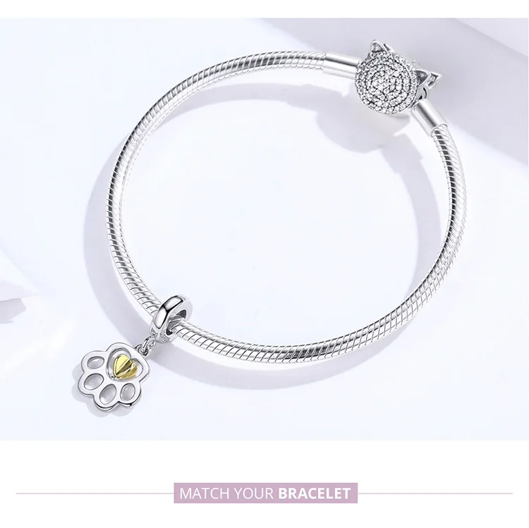fit Pandora Bracelet Silver 925 Original Cute Flower Elephant Dog Bear Beads S925 Panda Peacock Dolphin Charms Jewelry Making