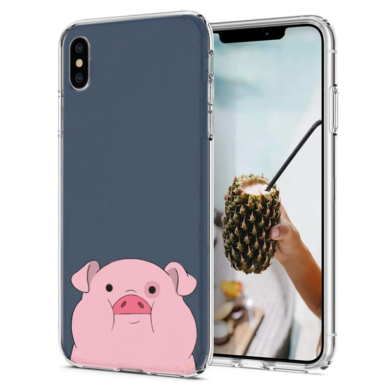 Мягкий чехол для iPhone X XS XR чехлы из ТПУ цветной поросенок единорог снег