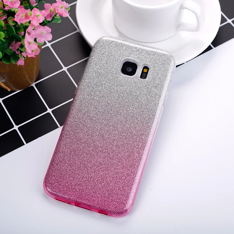 Чехол OLOEY для Samsung Galaxy S6 S7 Edge S8 Plus S5 Note 8 5 4 двухслойный Блестящий Мягкий силиконовый