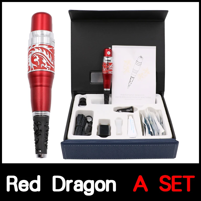 1 комплект Тайвань красный дракон небольшие татуировки комплект с татуировки и иглы для постоянного брови и губы инструменты для татуажа