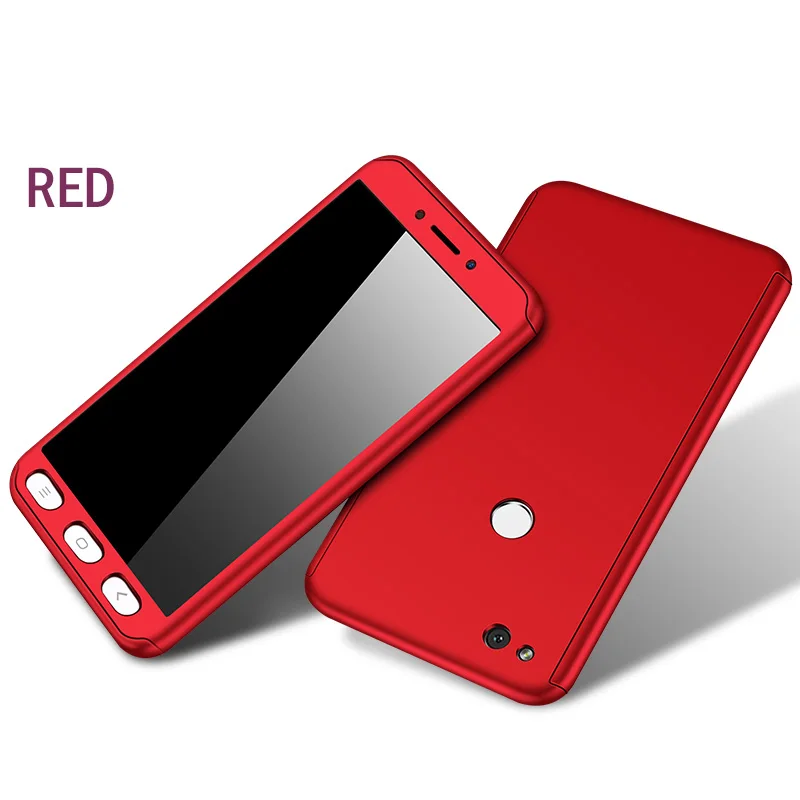 Красный NAGFAK 360 Полный чехол для телефона Xiaomi Redmi 4X 4A 5 Plus Защитная крышка для экрана для Xiaomi Redmi Note 5 Pro Note 5A чехол - Цвет: Красный
