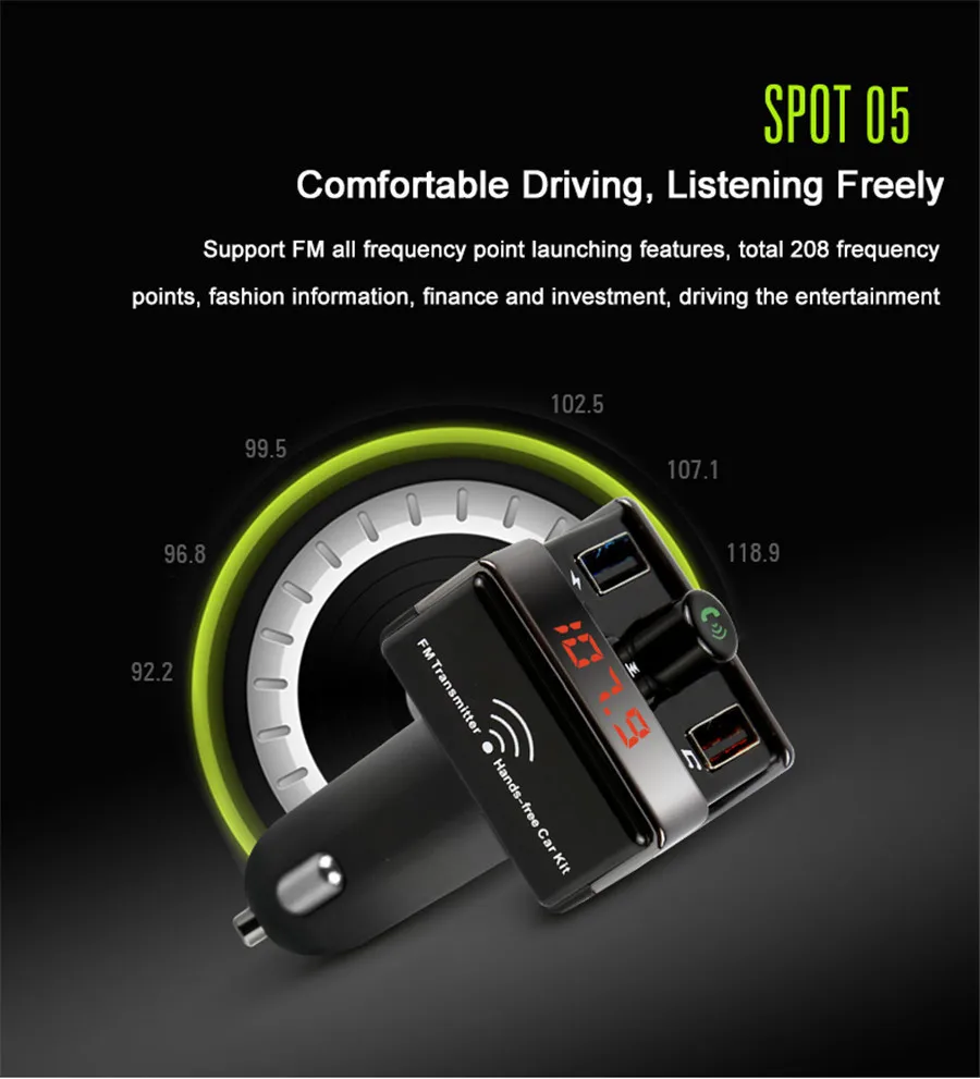 Автомобильный MP3 Bluetooth плеер двойной USB автомобильный MP3 FM передатчик поддержка чтения карты чтения U диск автомобильный передатчик Bluetooth A7