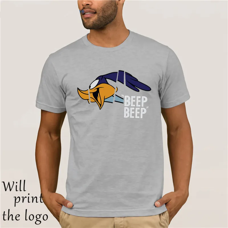 Мужская футболка с надписью Looney Tunes Повседневная унисекс Road Runner Beep Свободный Топ