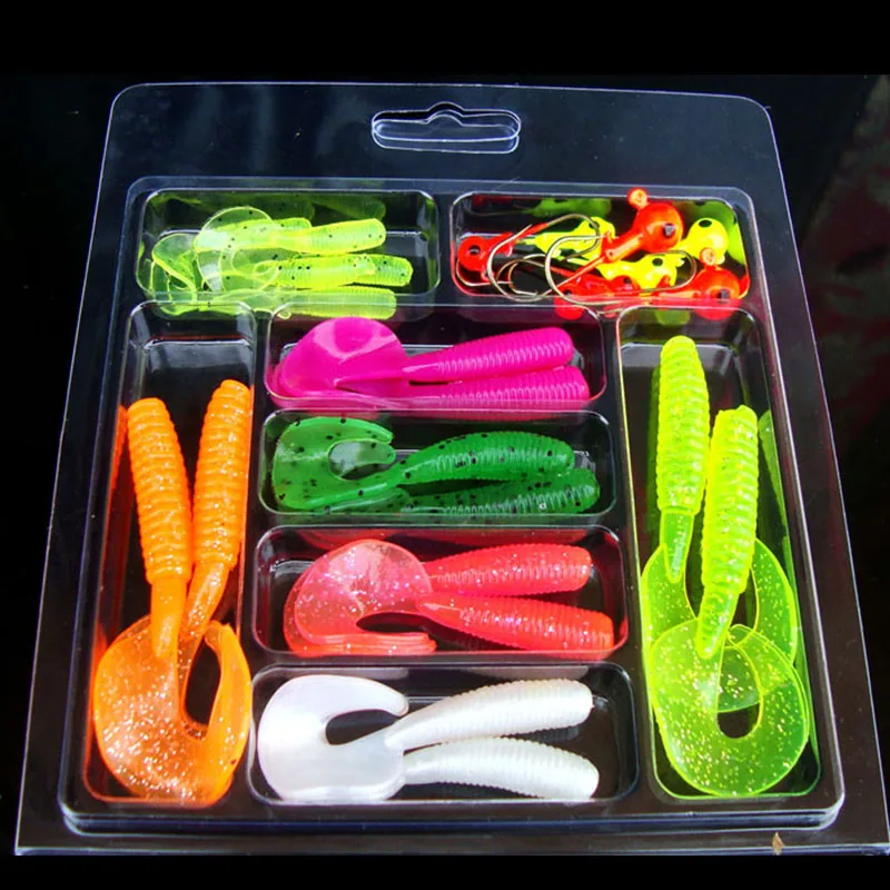 Набор рыболовных приманок для ловли карпа 17 шт. + 8 свинцовых джиг-крючков