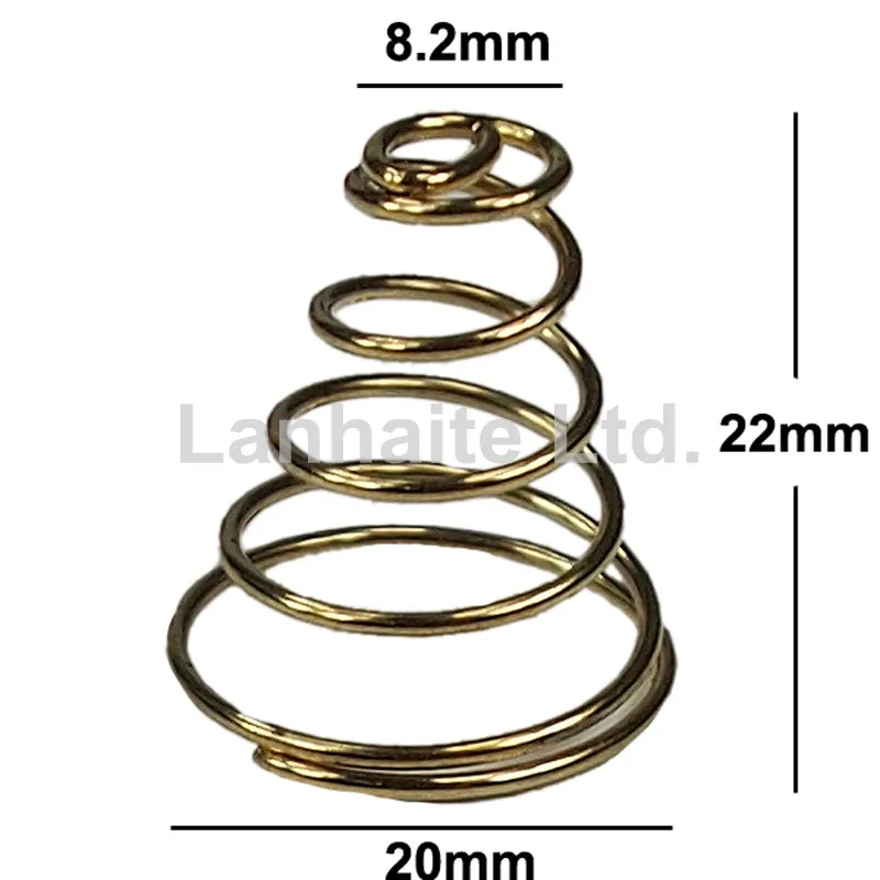 Золотая батарейка с покрытием/драйвером DIY контактные опорные пружины 20 мм (D)x22 (H)