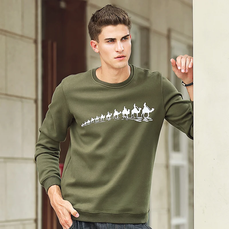 Pioneer Camp Autumn Winter Fleece Printed winter T shirt men brand clothing Fashion Male thick quality Tshirt 305114|brand tshirt|fashion
