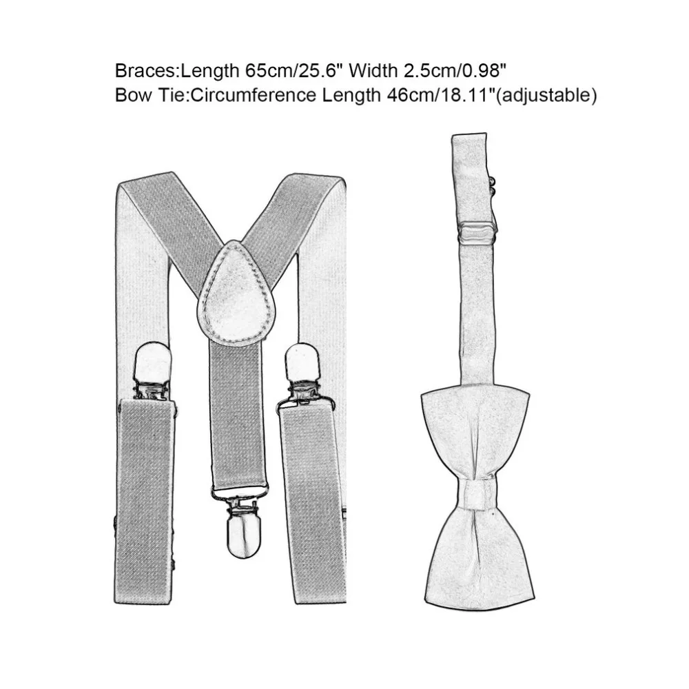 1 предмет Детский Эластичный костюм смокинг с подтяжками и галстуком бабочкой