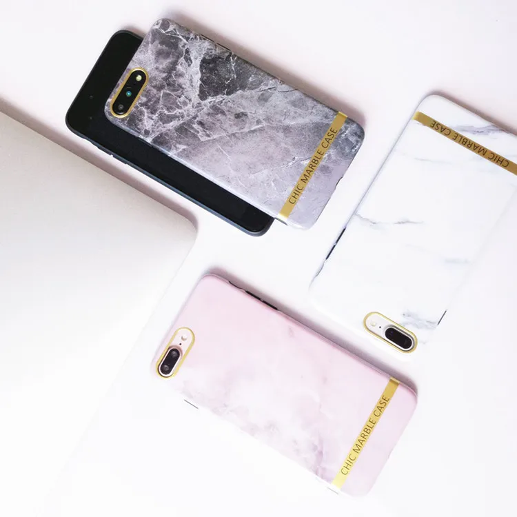 Роскошный мягкий чехол с золотыми краями IMD мрамор для iPhone x 6 7Plus ТПУ силиконовый