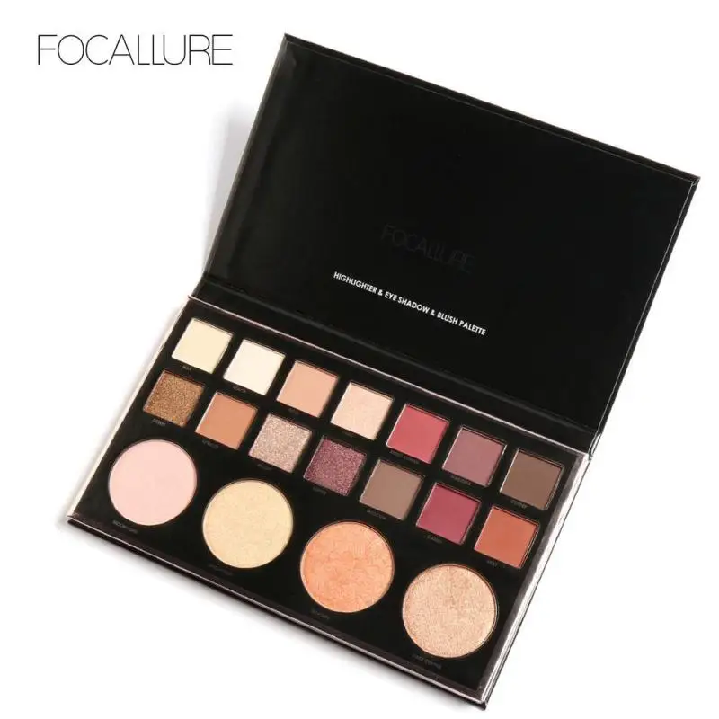 FOCALLURE 18 Colors Eyeshadow Palette Matte Diamond Glitter Matallic Eye Shadow Pigment Earth Color Smokey Makeup B3 |