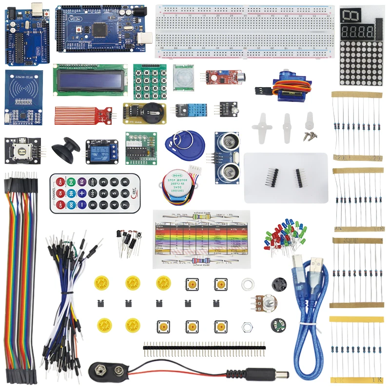 DIY стартовый набор шаговый двигатель + LCD 1602 SG90 Перемычка Макет модуль датчиков