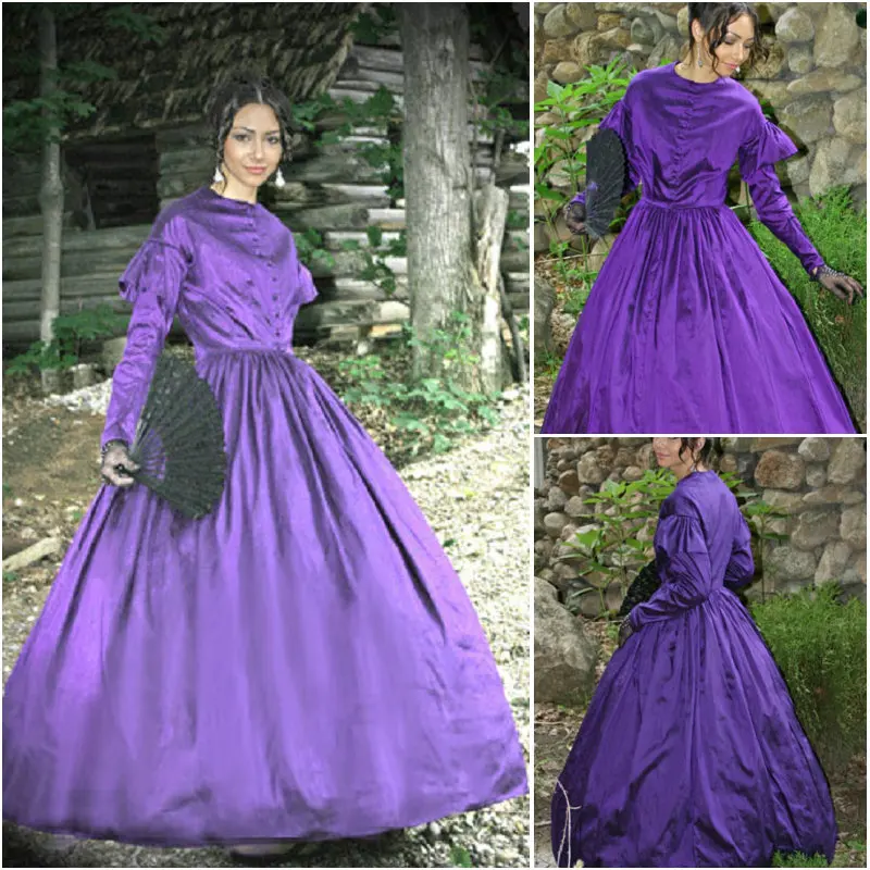 

1860S Victorian Corset Gothic/Civil War Southern Belle Ball Gown Dress Halloween dresses US 4-16 V-1246