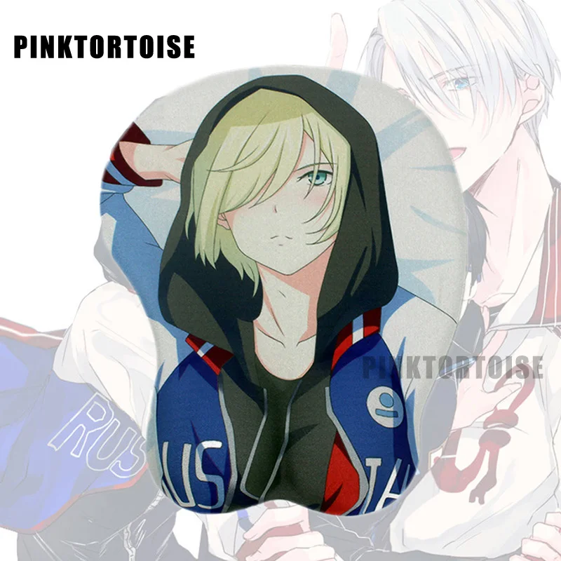 

New Anime Yuri Plisetsky 3D Chest Silicone Wrist Rest Mouse Pad notebook PC YURI!!! on ICE playmat