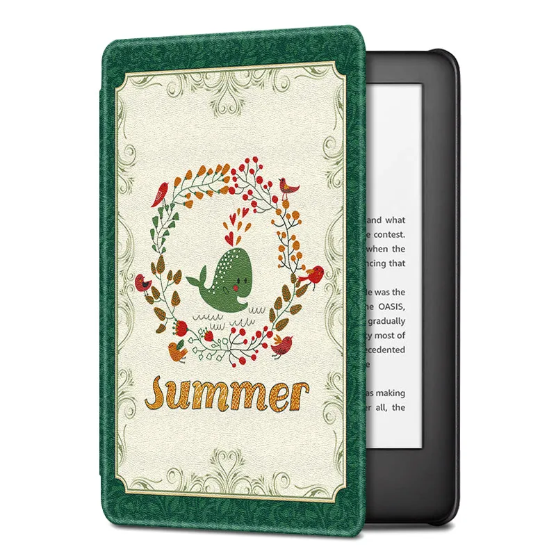 summer whale BOZHUORUI чехол для всех-New Kindle(10 поколение, выпуск)-магнитный легкий защитный чехол с автоматическим выключением/пробуждением - Цвет: summer whale