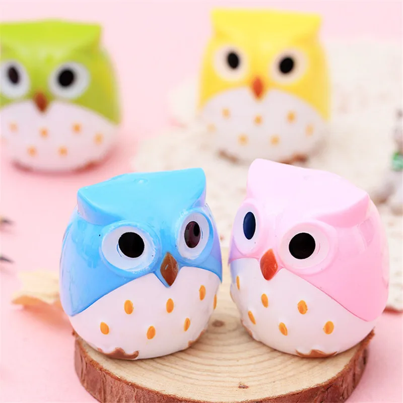 1 шт. Kawaii Прекрасный Пластик Сова Автоматическая точилка для карандашей