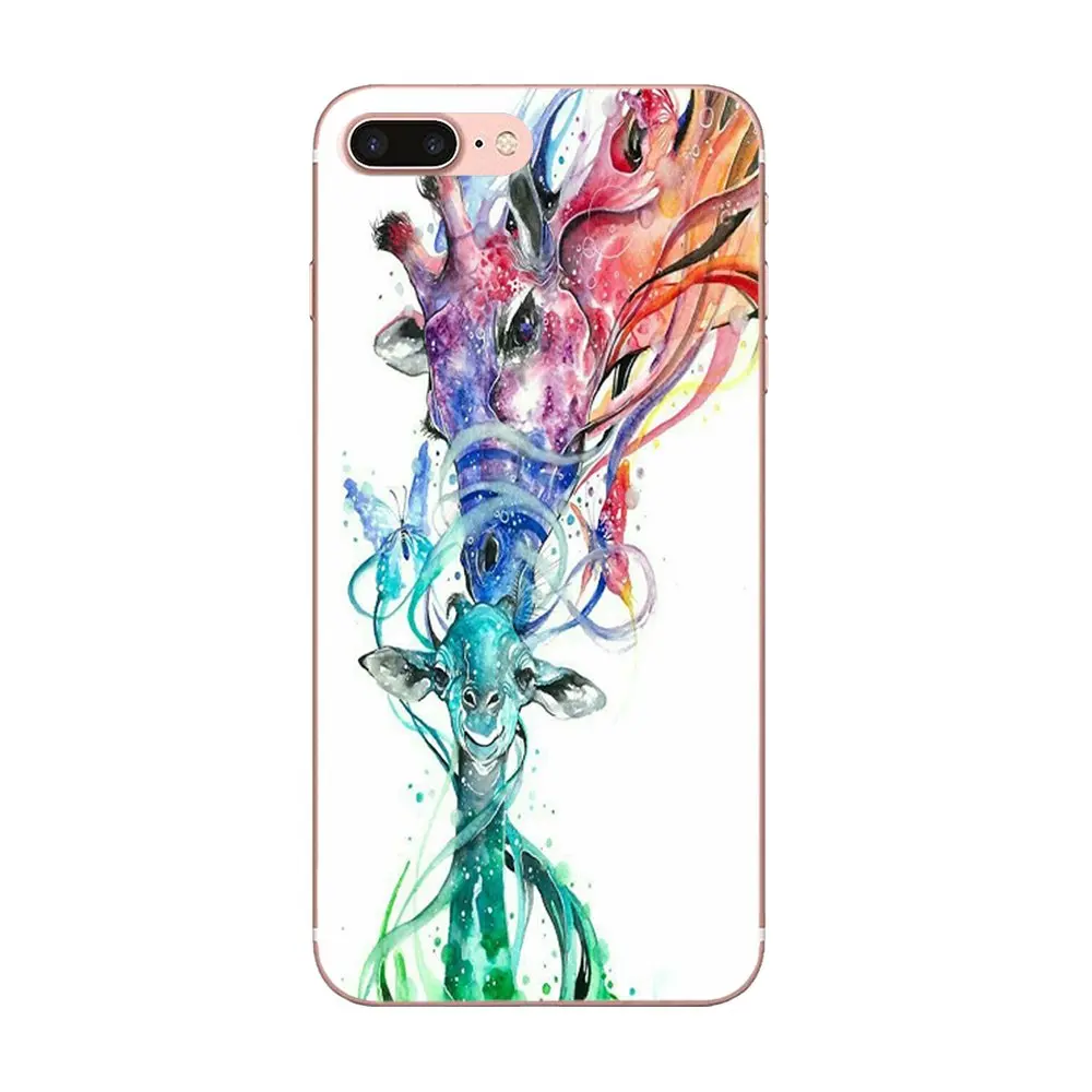 ТПУ защитный чехол Акварель Жираф Дружба Для Huawei P7 P8 P9 P10 P20 P30 Lite Mini Plus Pro 2017 2018 2019 |