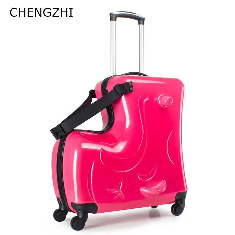 CHENGZHI 20&quot24&quotInch Slide Suitcase Wheels High Quality Children Rolling Luggage Spinner kids travel Bags Can sit | Багаж и сумки