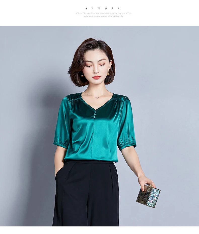 Женские топы и блузки Летняя Повседневная шелковая блузка Harajuku Blusas Feminina топы с круглым вырезом рубашки размера плюс XXL/XXXL женские топы