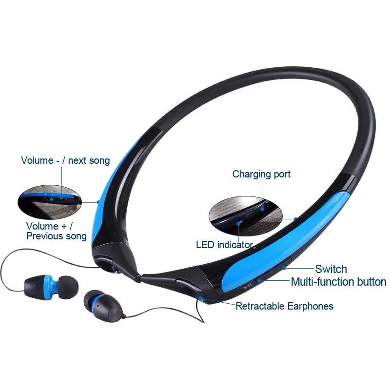 Hot HX850S Bluetooth Headset Wireless Earphone 4.0 Running Sports Stereo Headphones with Microphone Earphones for iPhone Xiaomi |