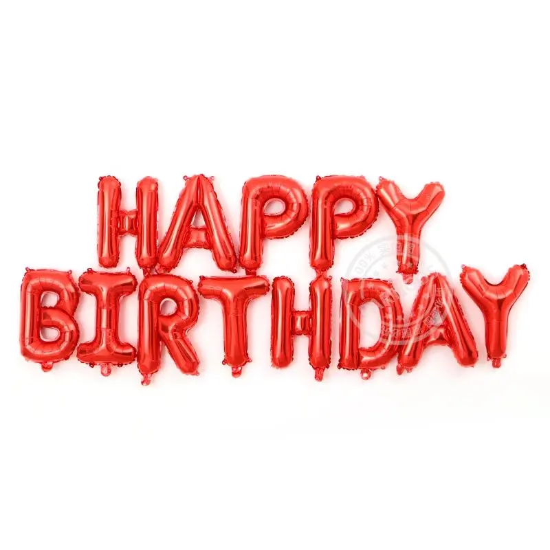 red 13 шт. 16 дюймов с днем рождения письмо фольга шар Baby Shower вечерние цвета розового золота алфавитный баннер Декор принадлежности для девочек и мальчиков подарки - Цвет: red