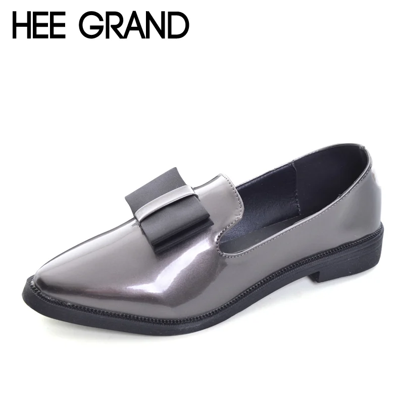 HEE GRAND/Новинка 2019 года Туфли оксфорды на платформе с бантом женские броги острым