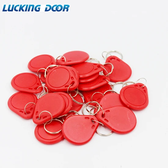 red 100pcs 100 шт. 13,56 МГц IC M1 брелоки метки контроля доступа RFID ключ искатель карты жетон посещаемость управление брелоком - Цвет: red 100pcs