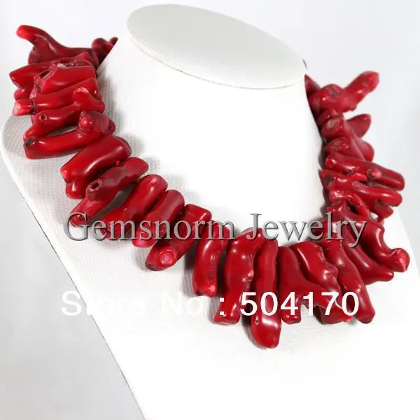 Ожерелье из натурального красного кораллового цвета большие размеры 20*25 мм