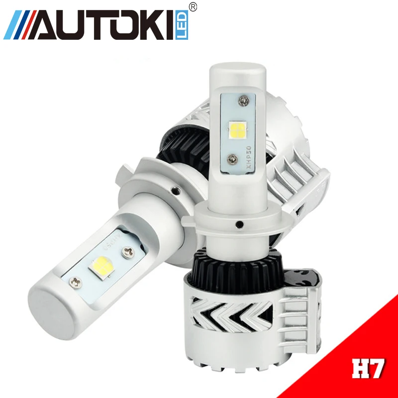 Autoki супер яркие светодиодный ные фары H11 H4 H7 H13 72 Вт 12000 лм C-REE XHP50 комплект для