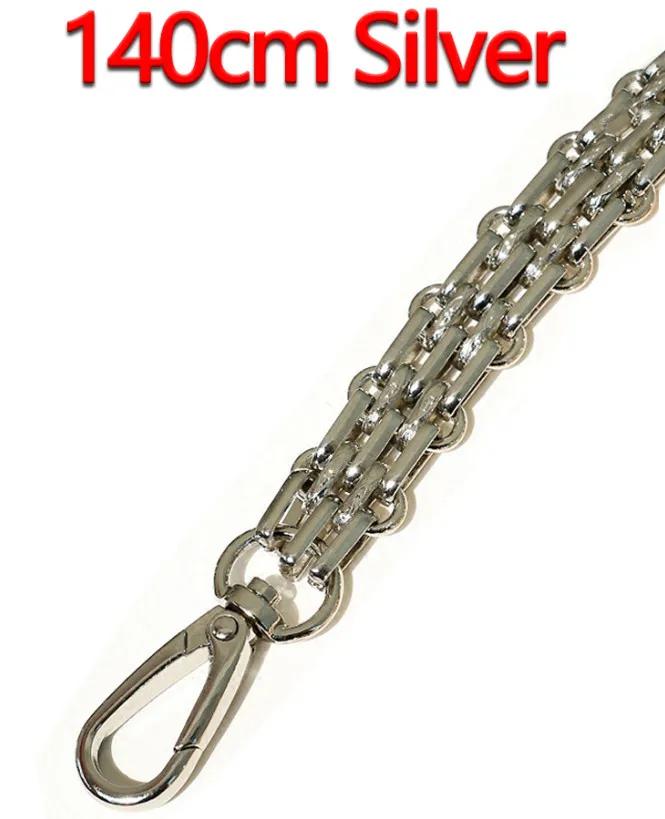 140cm Silver 120 см Широкие ремни для сумок DIY 40 см-140 см золото, серебро, черный пистолет, бронза 16 мм металлическая цепочка плечевой ремень ручка для больших сумок - Цвет: 140cm Silver