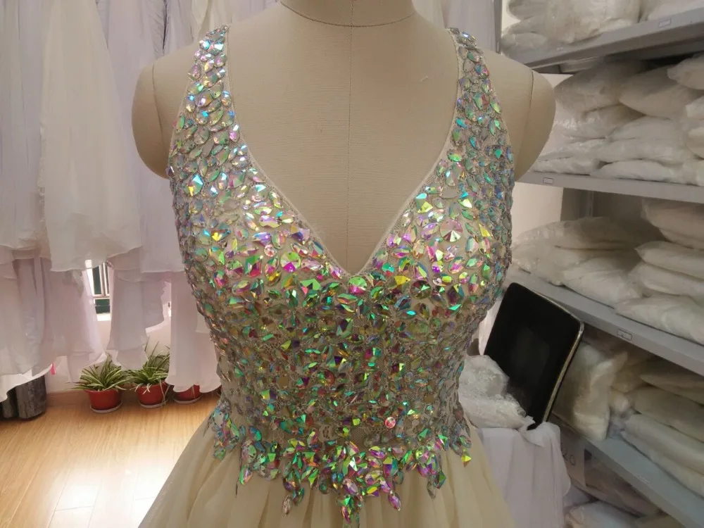 Женские платья на бретельках с украшением в виде кристаллов Robe de коктейльное