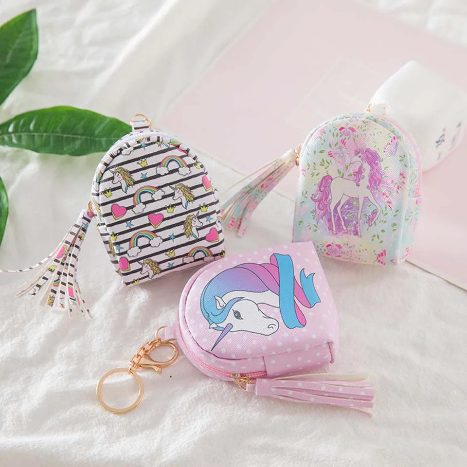 

Leather Cartoon Unicorn Coin Purses Women Wallets Small Cute Kawaii Card Holder Key Money Bags For Girls Ladies Purse Children