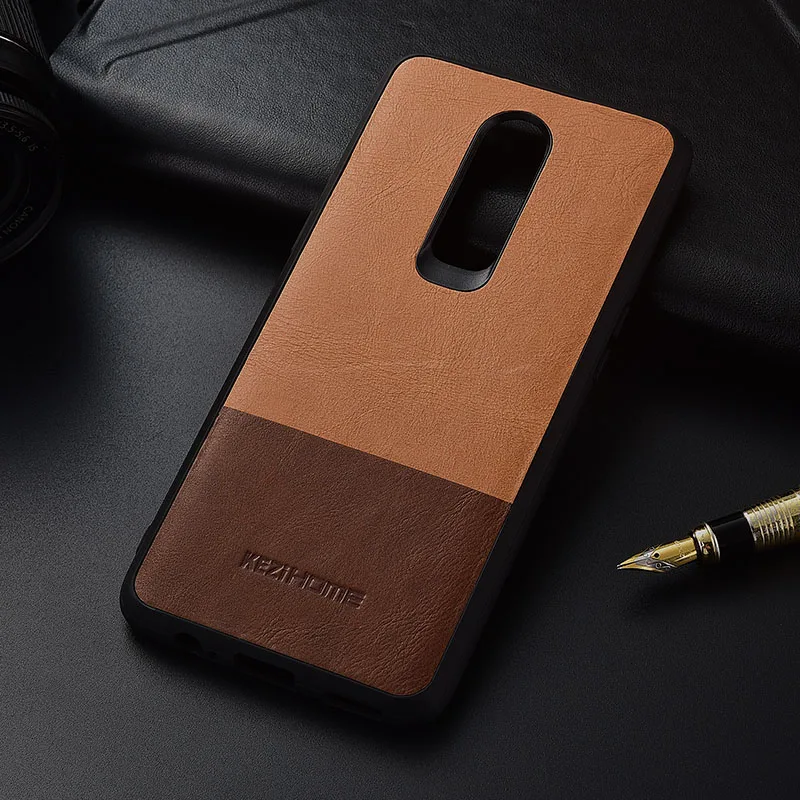 Чехол для Oneplus 6 KEZiHOME роскошный популярный цвет натуральная кожа силиконовый край