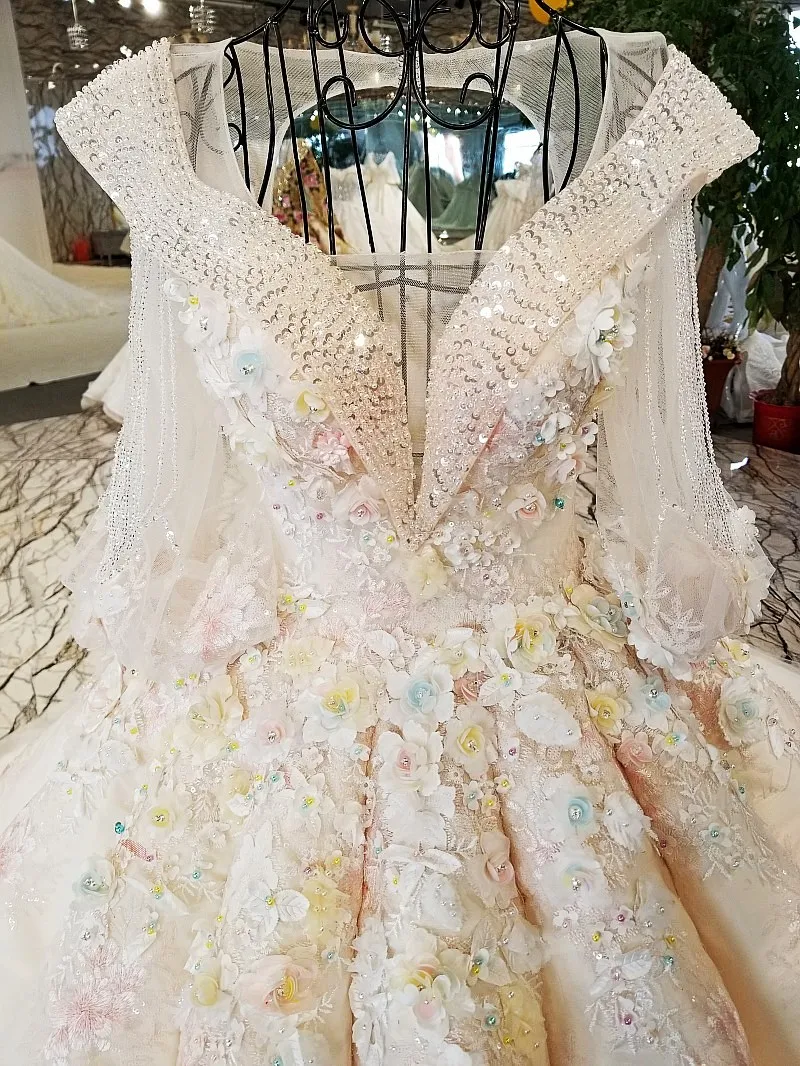 LS69412 Роскошная свадебная одежда бальное платье три четверти рукав Aliexpress, Китай Свадебные платья невесты последний дизайн