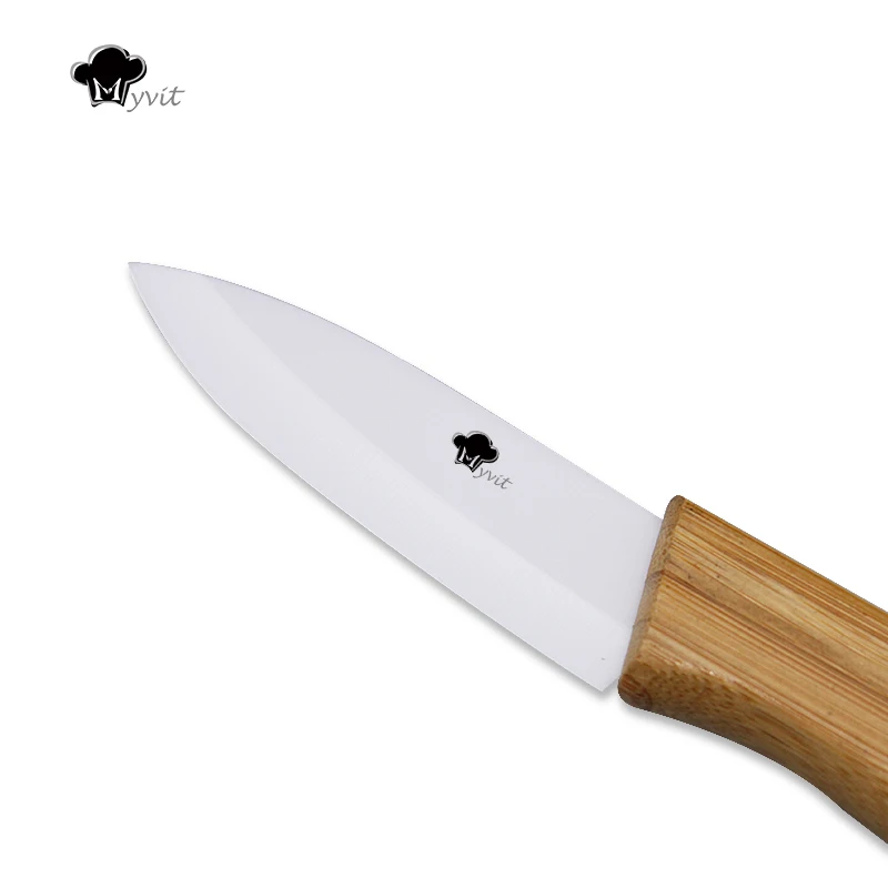 Набор керамических ножей 3 &quot4&quot 5 &quot6&quot дюймов Бамбуковая ручка кухонные ножи с