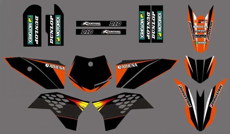 Наклейки H2CNC 0253 Team графические наборы для KTM SX 50 2009 2010 2011 2012 2013|graphics kit|team decalssticker kit |