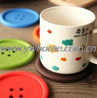 5pcs cute silicone round button coaster home table decor coffee drink placemat cup mat pad hot sale